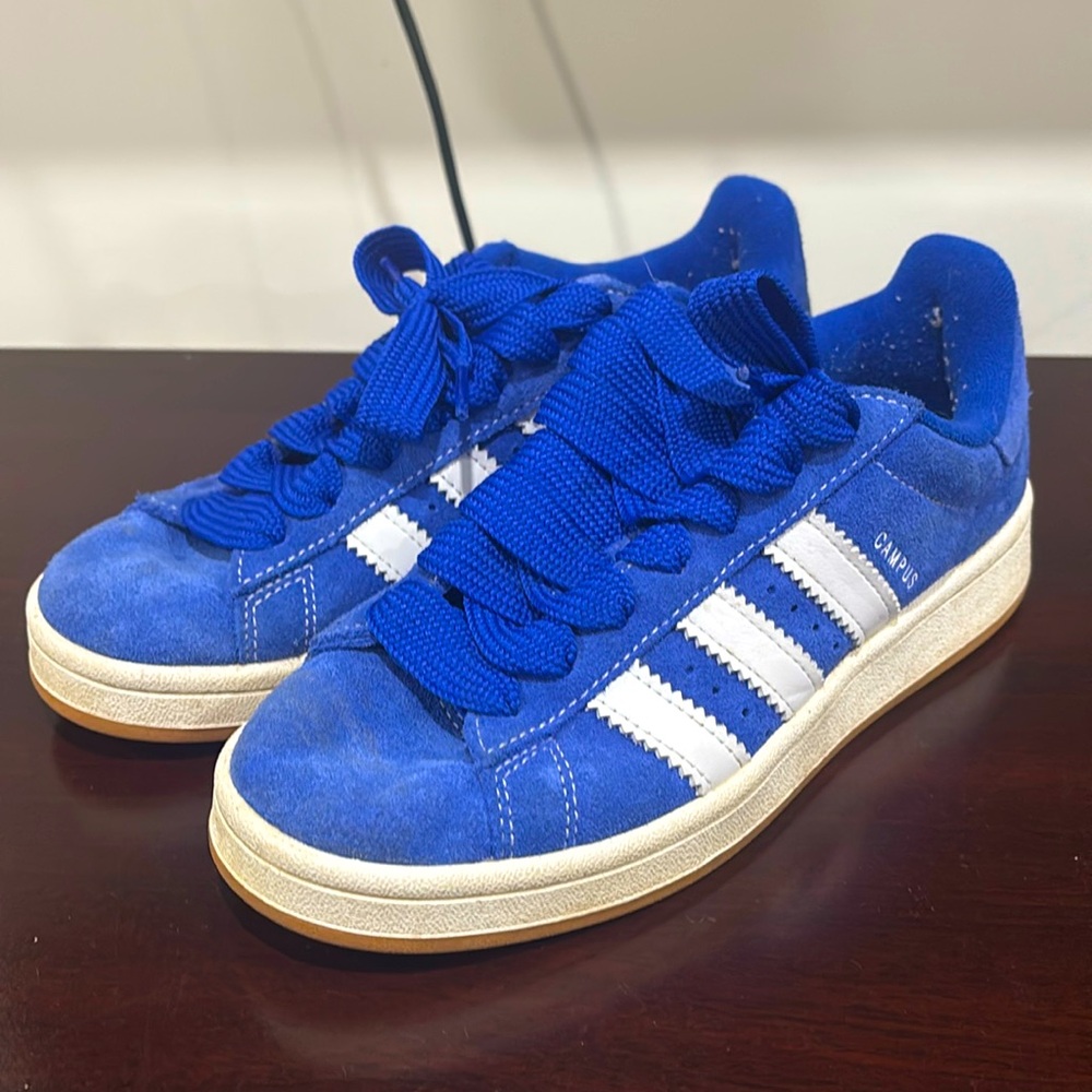 Blue Adidas campuses